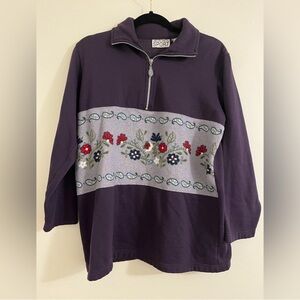 Jaclyn Smith Sport Women's Purple Sweater/Quarter-Zip